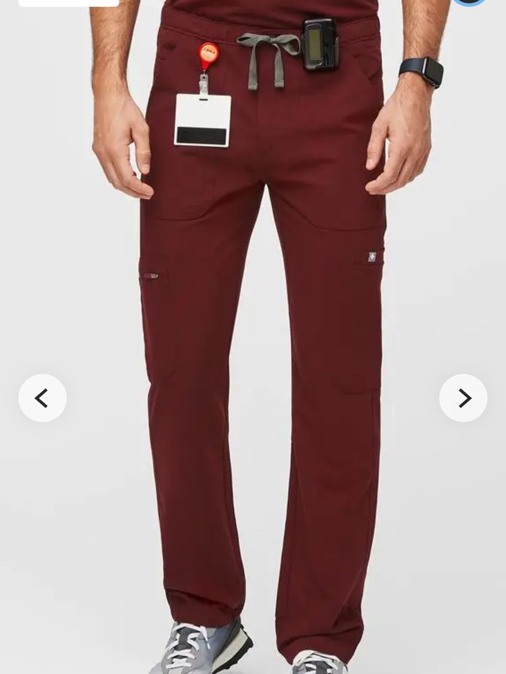 FIGS Cairo Cargo Scrub Pants Mens Medium Burgundy Technical Collection
